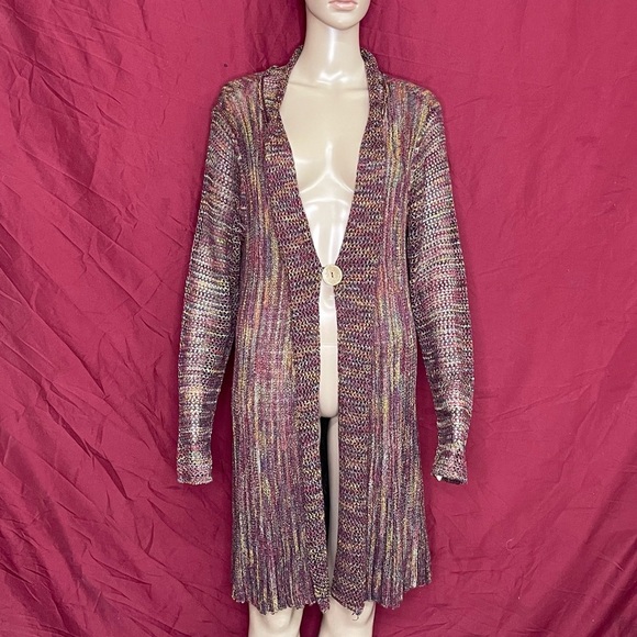 Krazy Kat Long Pleated Net Cardigan XXL - Picture 1 of 6